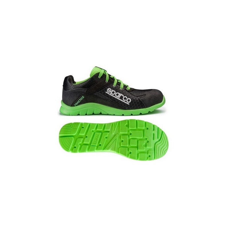 SPARCO PRACTICE KEKE SNEAKERS SIZE 46 BLACK/GREEN S1P SRC